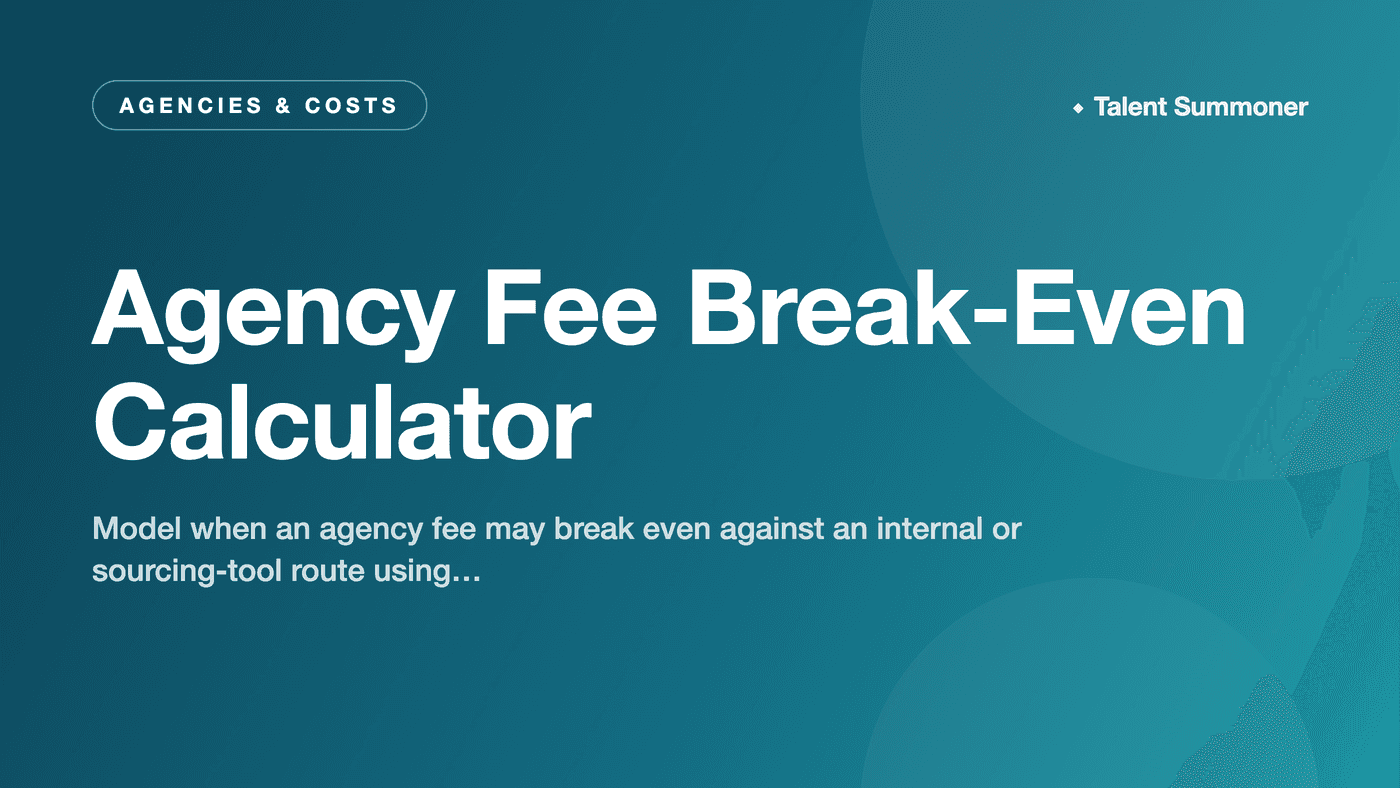 Agency Fee Break-Even Calculator Agency Fee Break-Even Calculator