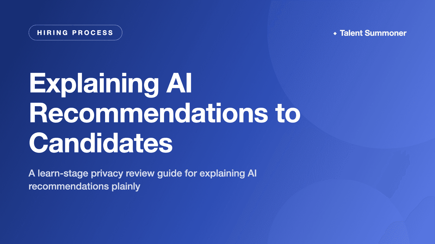Explaining AI Recommendations to Candidates Explaining AI Recommendations to Candidates