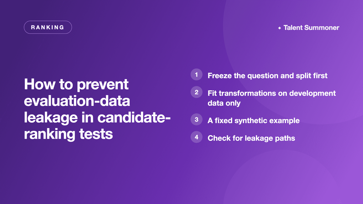 How to prevent evaluation-data leakage in candidate-ranking tests How to prevent evaluation-data leakage in candidate-ranking tests