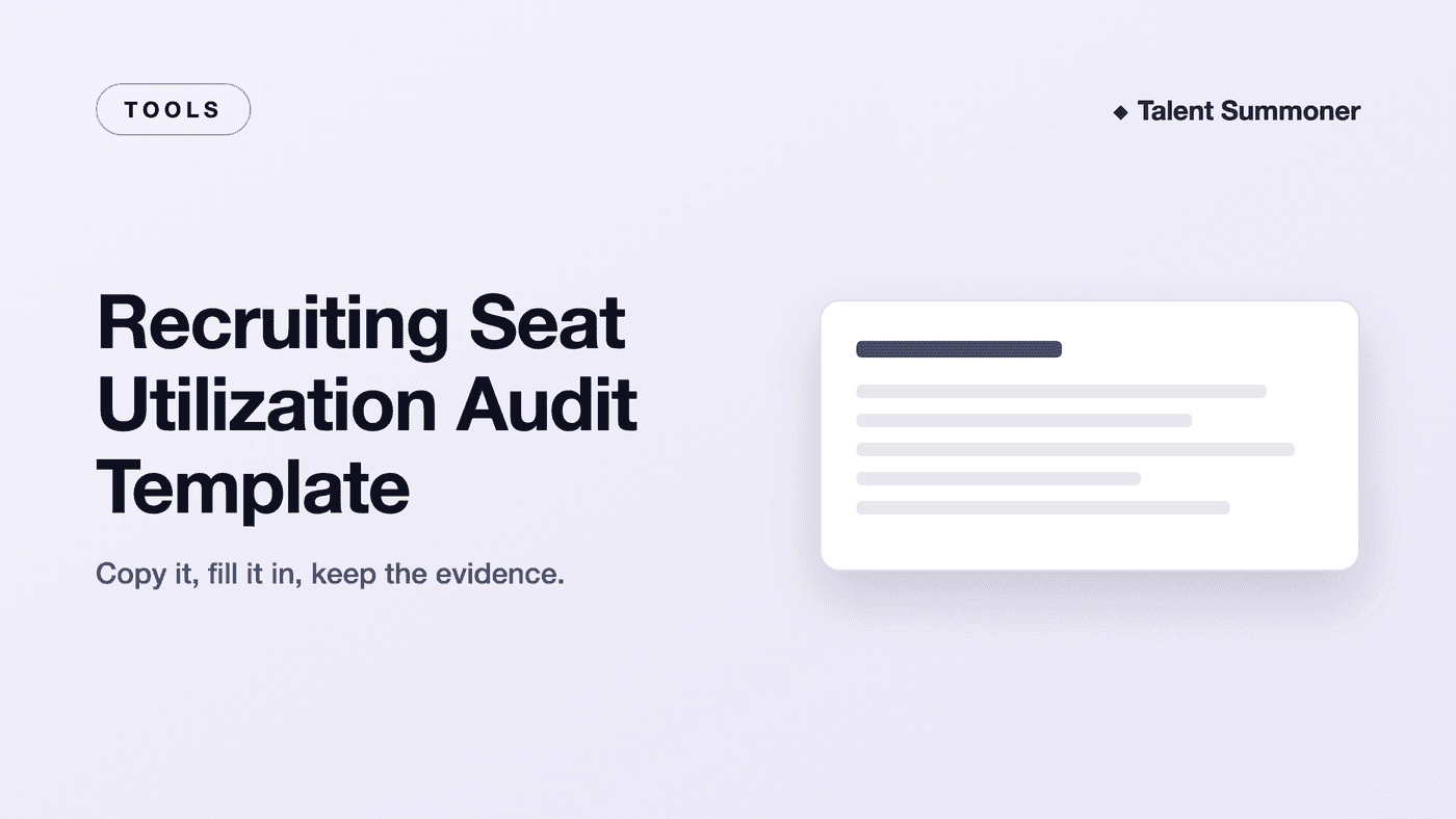 Recruiting Seat Utilization Audit Template Recruiting Seat Utilization Audit Template