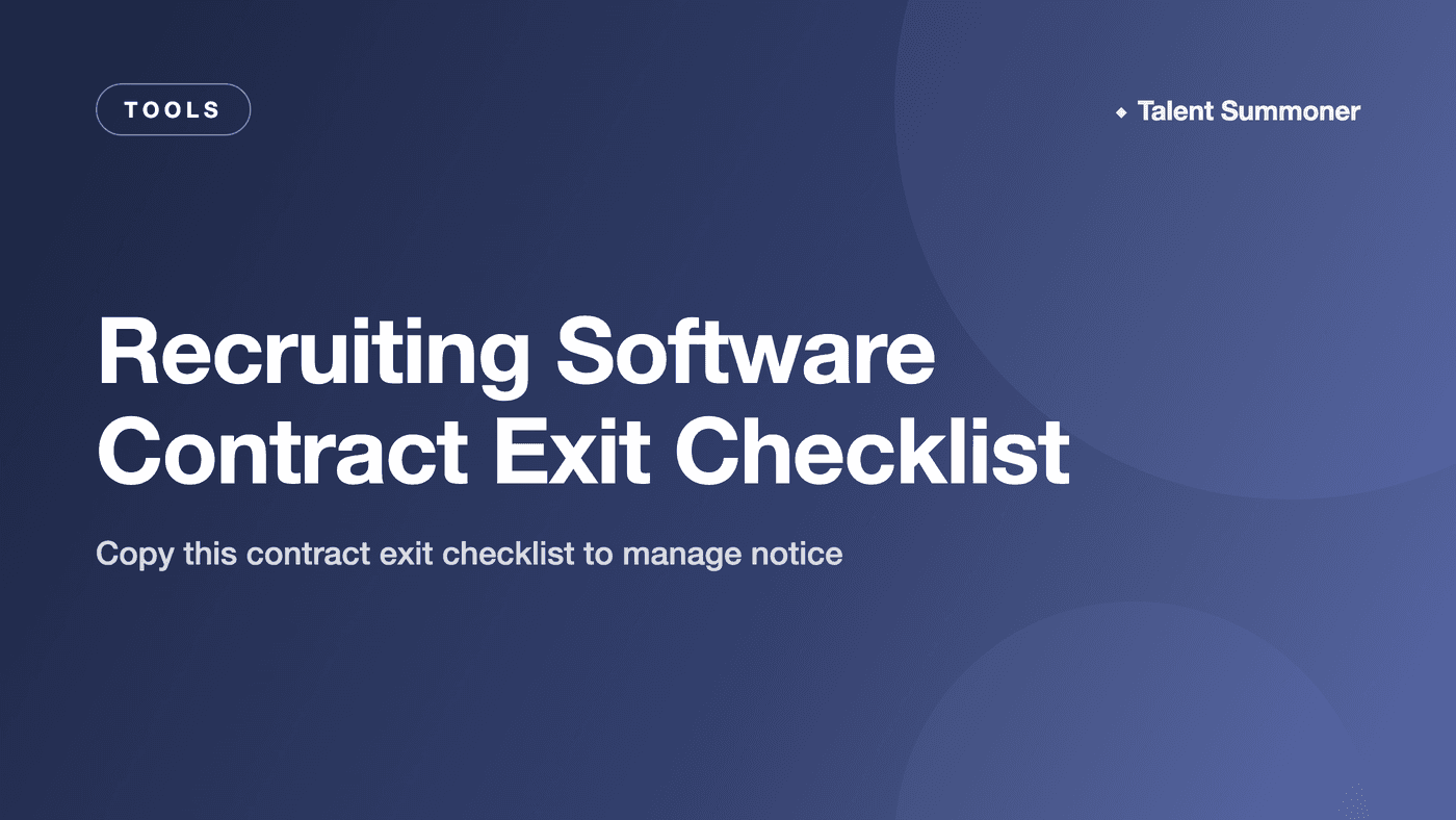 Recruiting Software Contract Exit Checklist Recruiting Software Contract Exit Checklist