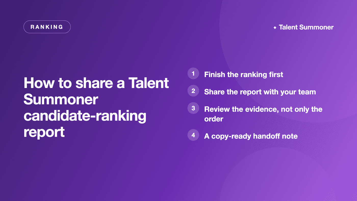 How to share a Talent Summoner candidate-ranking report How to share a Talent Summoner candidate-ranking report