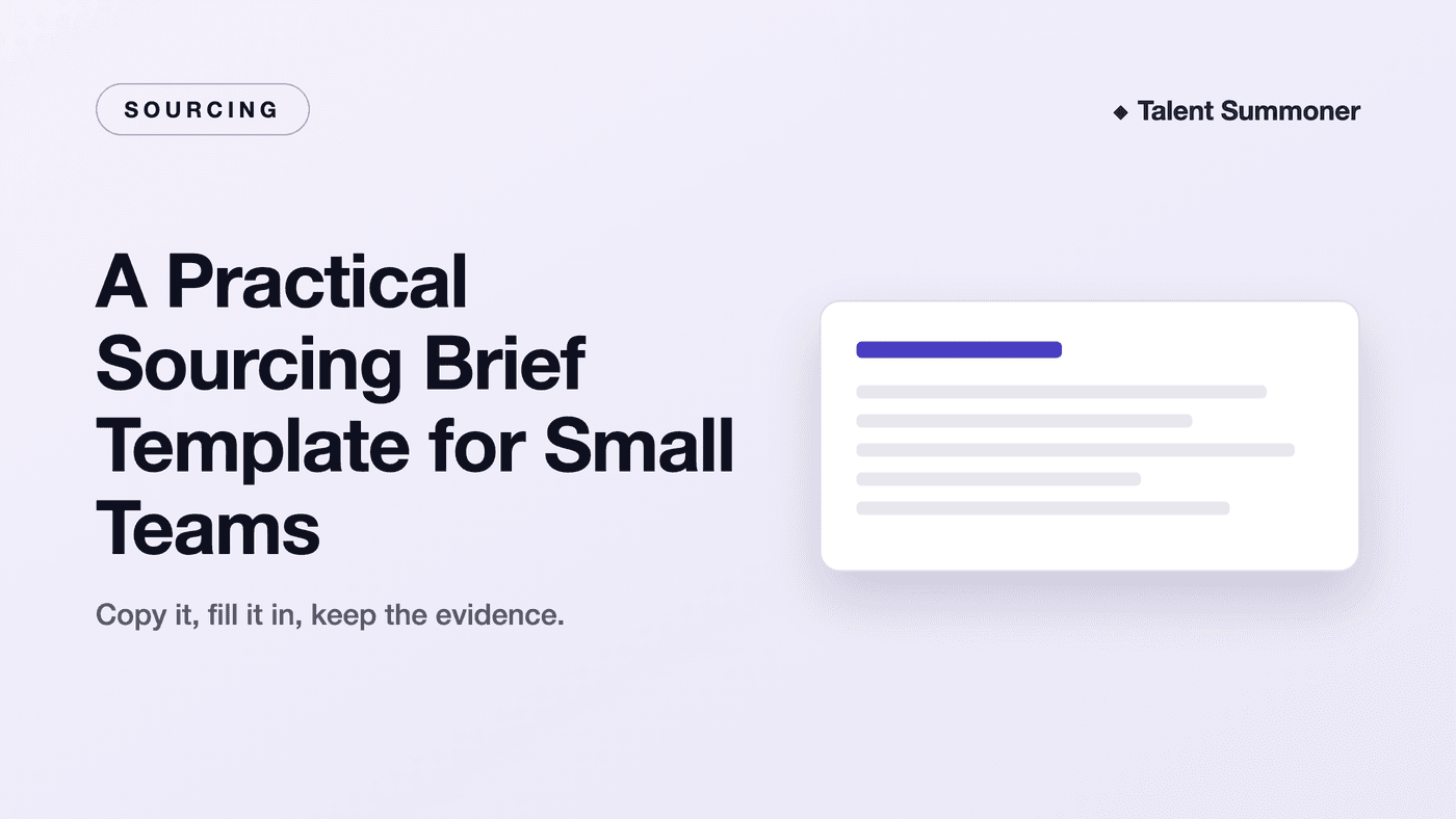 A Practical Sourcing Brief Template for Small Teams A Practical Sourcing Brief Template for Small Teams