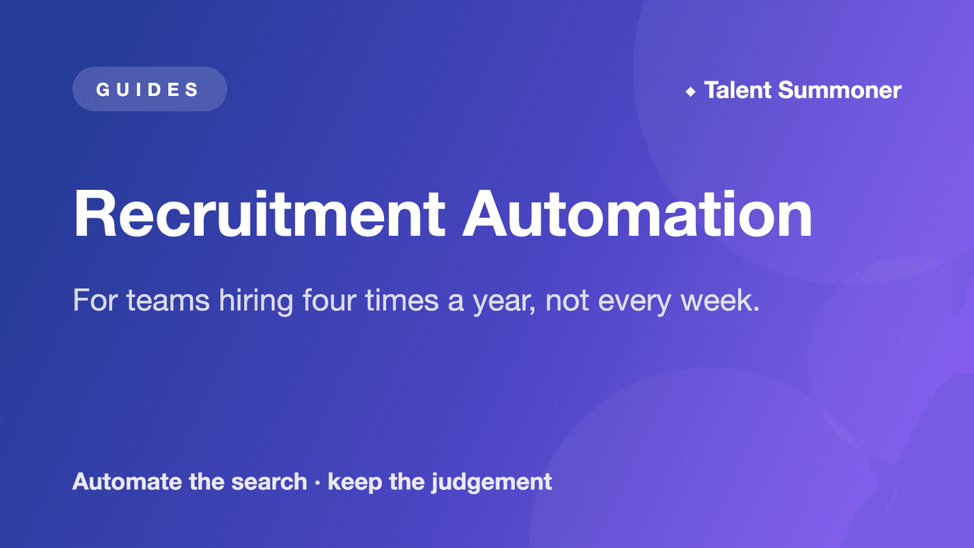 Recruitment Automation for Teams Hiring Four Times a Year Recruitment Automation for Teams Hiring Four Times a Year