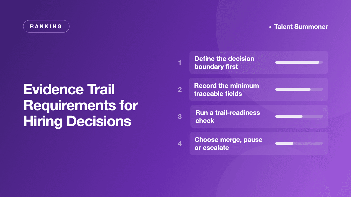 Evidence Trail Requirements for Hiring Decisions Evidence Trail Requirements for Hiring Decisions