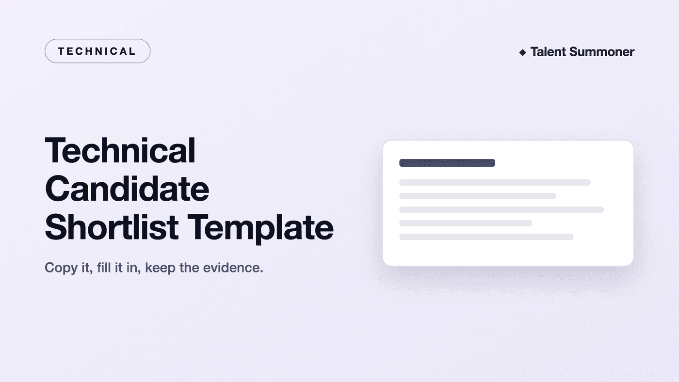 Technical Candidate Shortlisting Template: 10 Fields to Copy Technical Candidate Shortlisting Template: 10 Fields to Copy