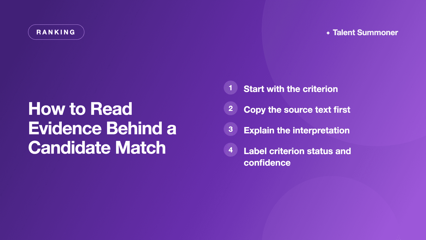 How to Read Evidence Behind a Candidate Match How to Read Evidence Behind a Candidate Match