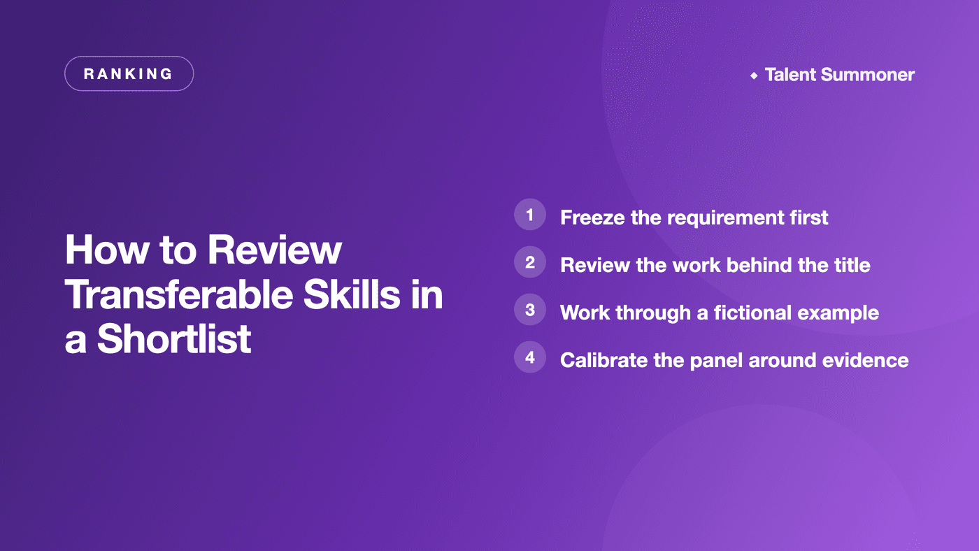 How to Review Transferable Skills in a Shortlist How to Review Transferable Skills in a Shortlist