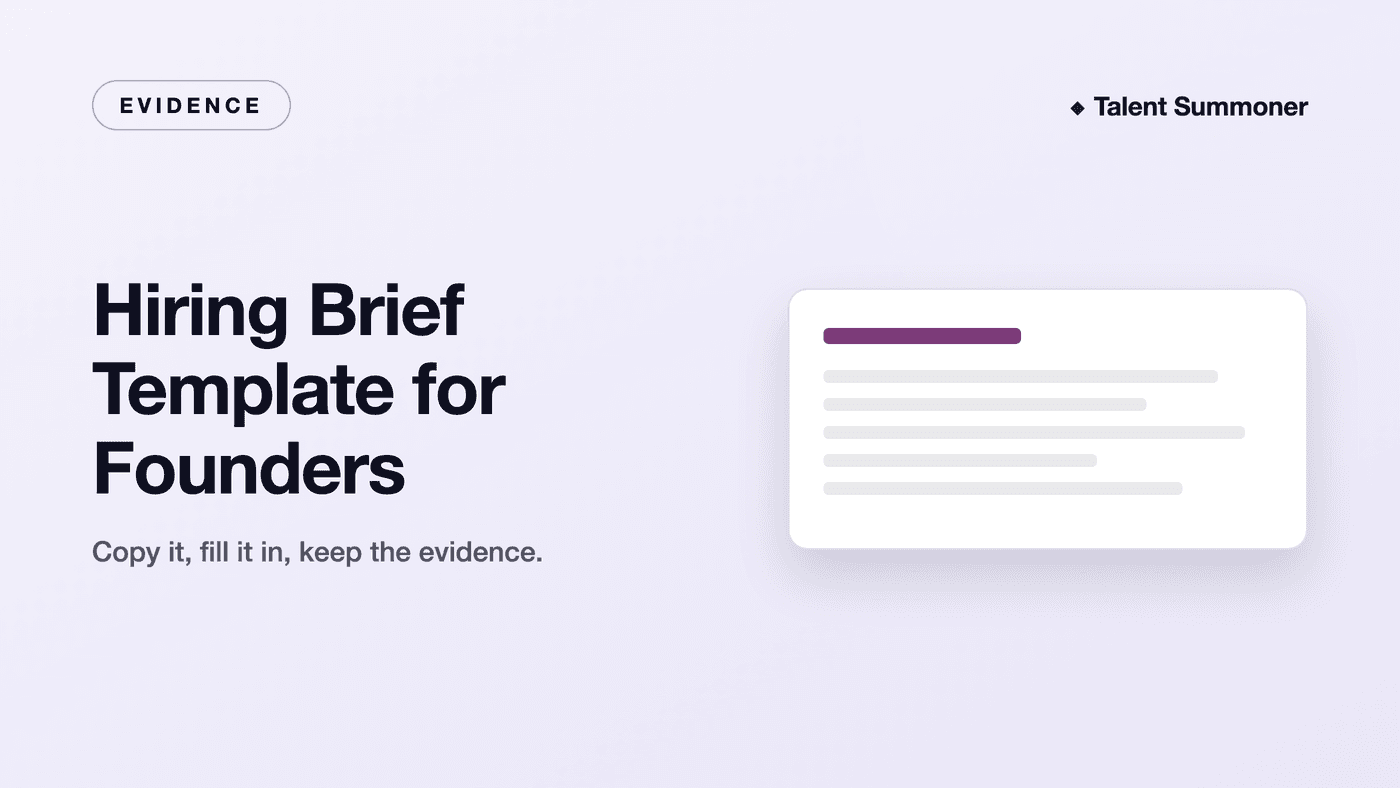 Hiring Brief Template for Founders Hiring Brief Template for Founders