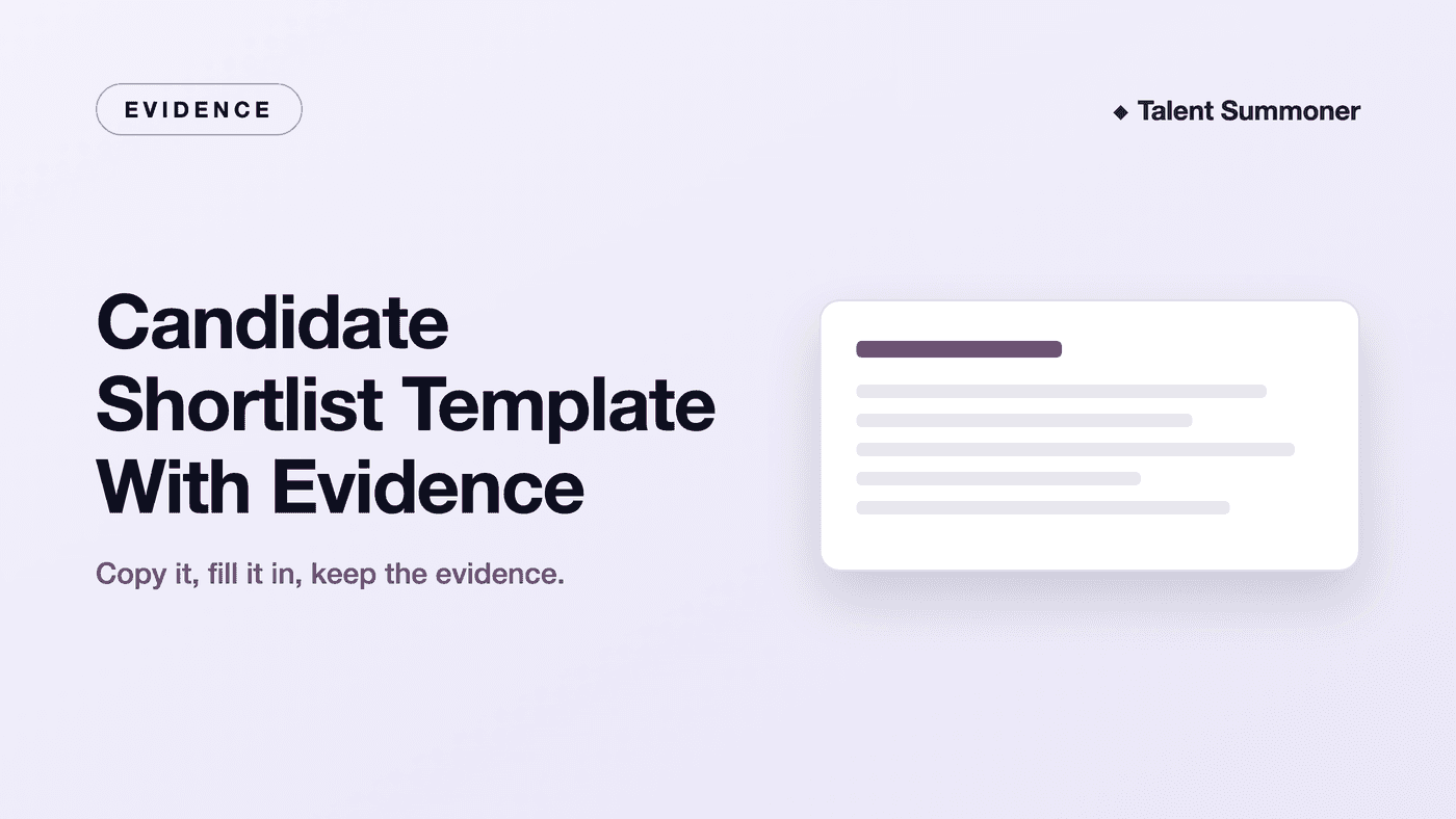 Candidate Shortlist Template With Evidence Candidate Shortlist Template With Evidence