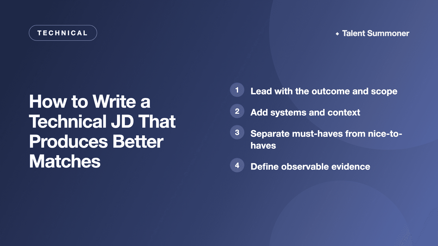 How to Write a Technical JD That Produces Better Matches How to Write a Technical JD That Produces Better Matches
