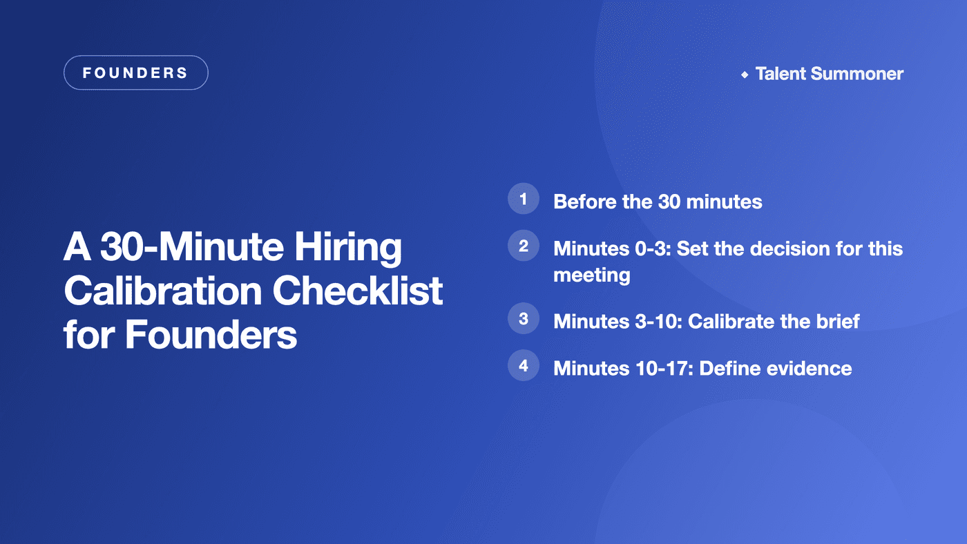 A 30-Minute Hiring Calibration Checklist for Founders A 30-Minute Hiring Calibration Checklist for Founders