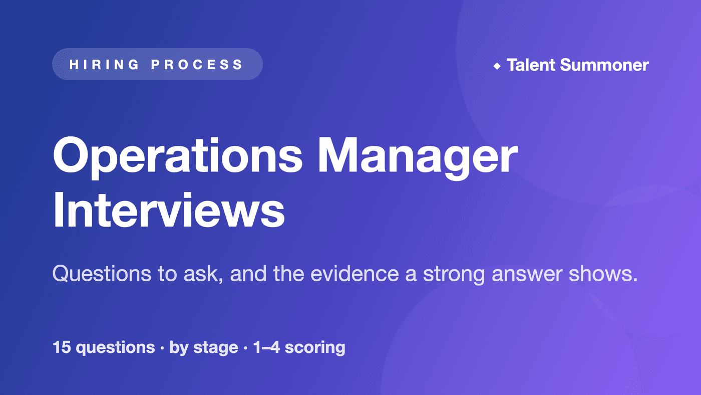 Operations Manager Interview Questions: 15 to Ask and Score Operations Manager Interview Questions: 15 to Ask and Score